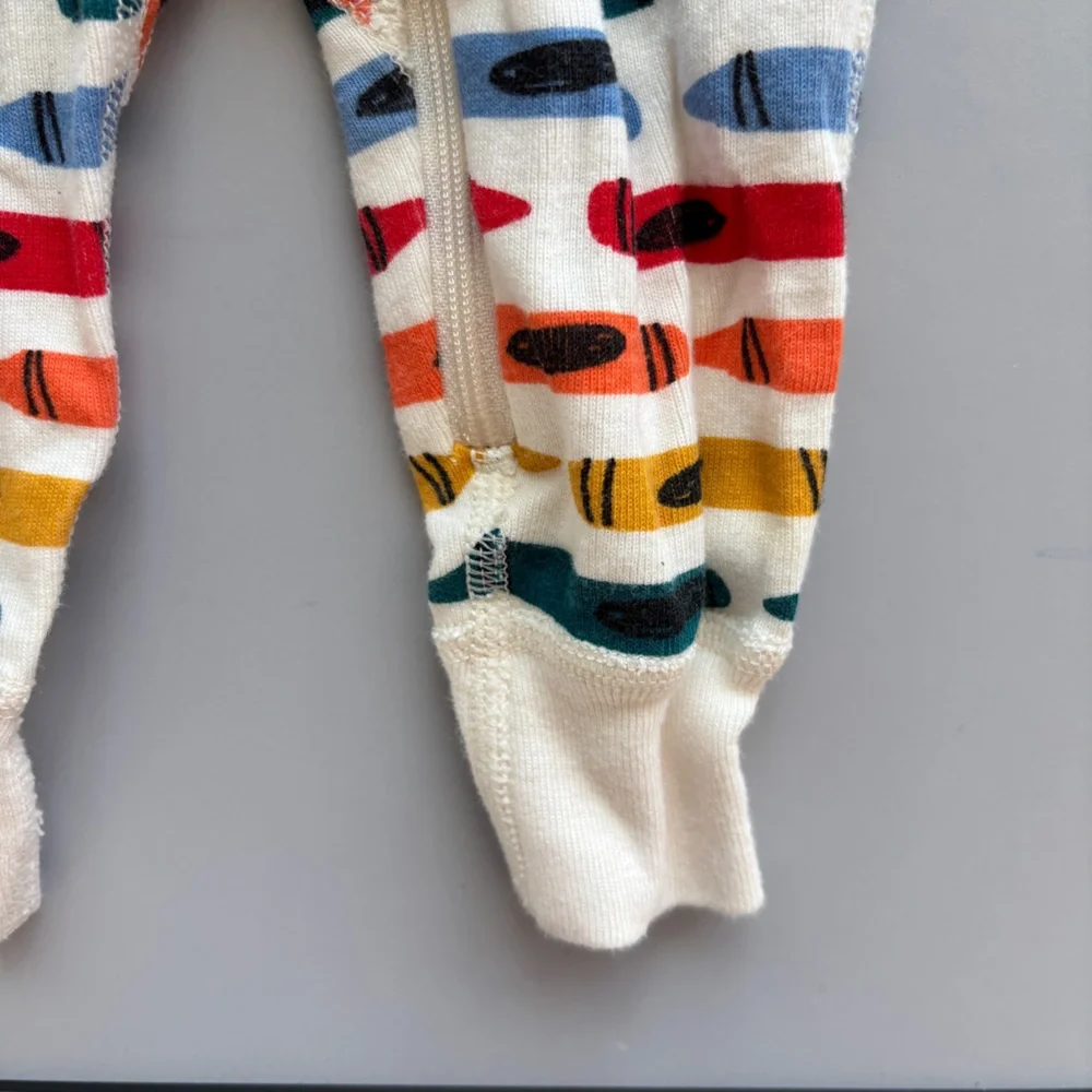 Hanna‎ Andersson Baby Zip Sleeper Colorful Crayon Print Pajamas Size 3-6M Pjs